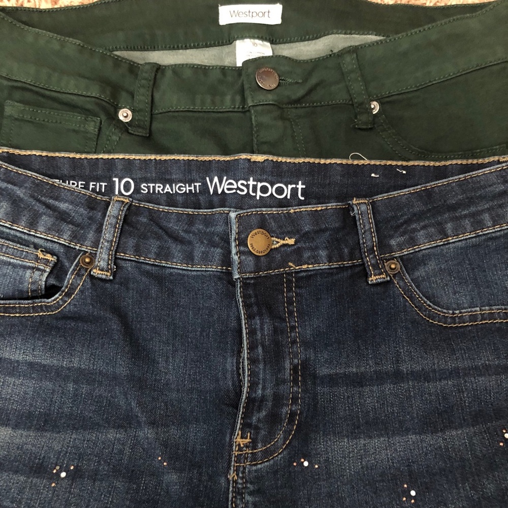 2 pairs Westport jeans: blue and deep green 🔥